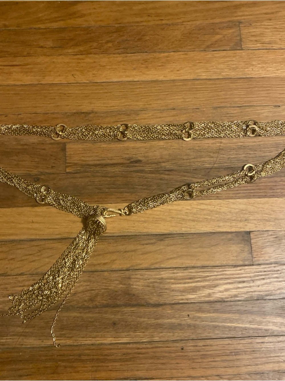 Gold Chain Tassel Waist Belt - Women's Metallic Accessory